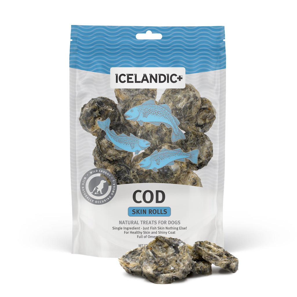 Icelandic+ Cod Skin Rolls Dog Treat 3-oz Bag - Icelandic+