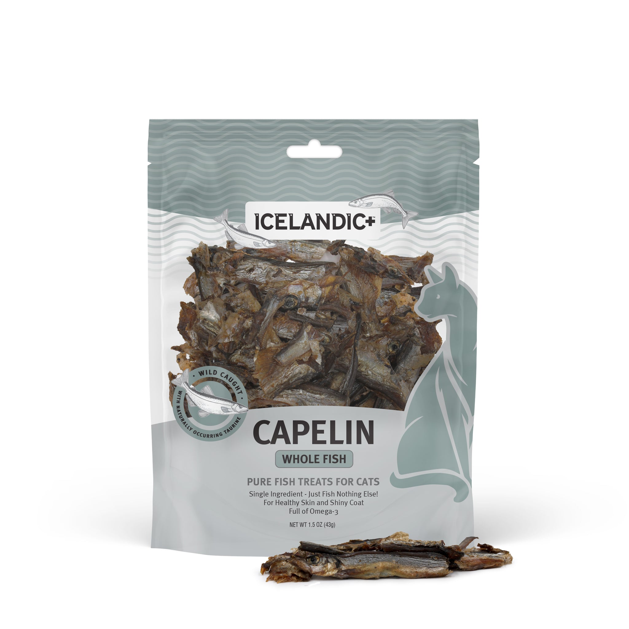 Icelandic Capelin Whole and Pieces Cat Treat 1.5oz Icelandic Capelin Whole and Pieces Cat Treat 1.5oz