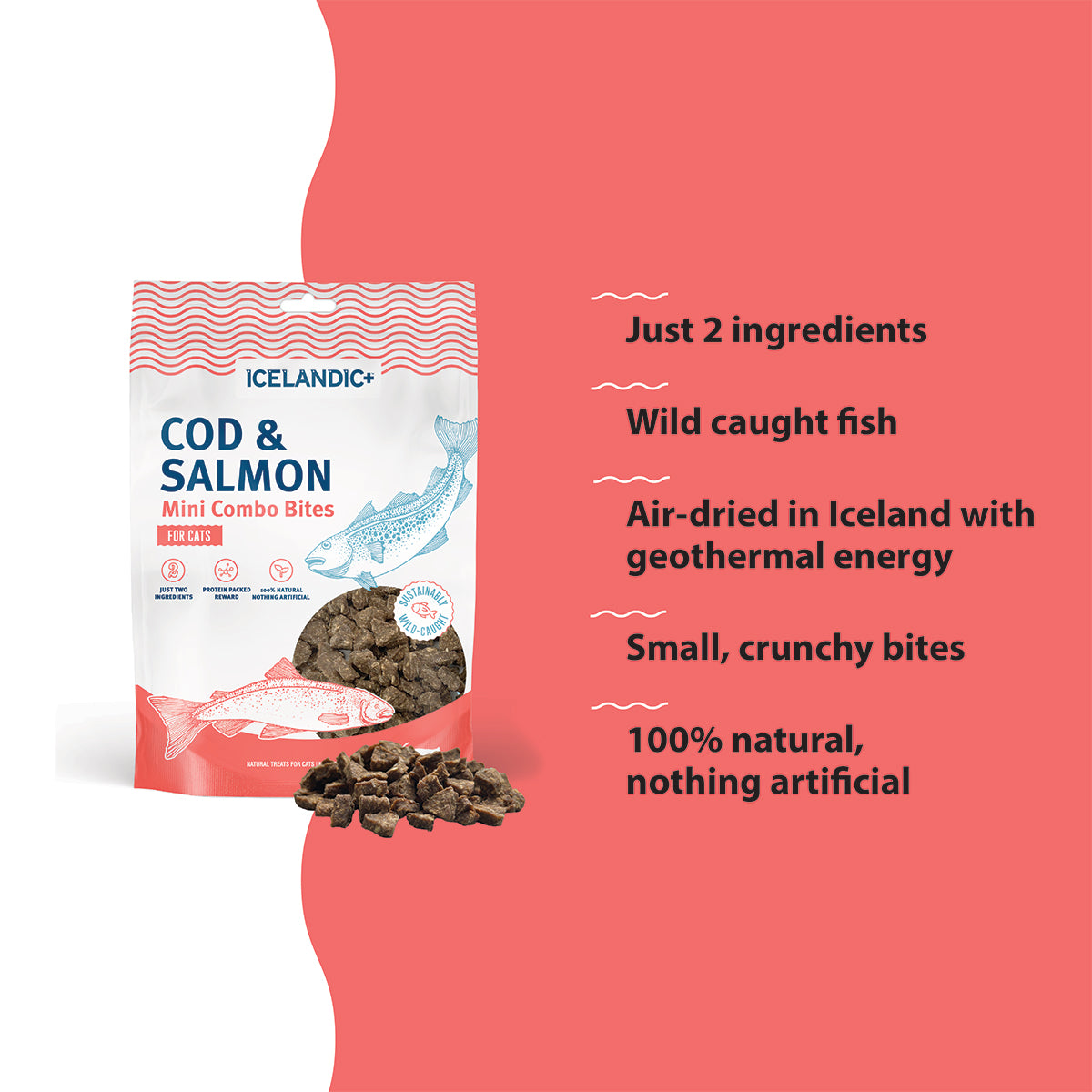 Cat Eat Cod Cod & Salmon Cat Mini Combo Bites Fish Treats for Cats – Icelandic+