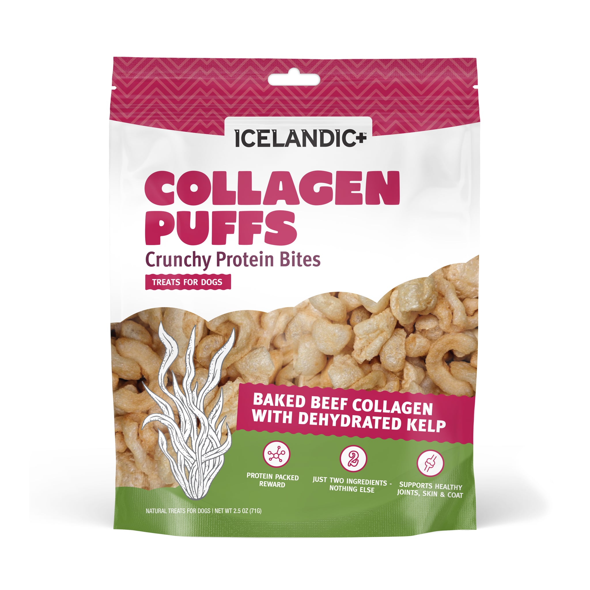 Beef Collagen Puffs with Kelp Treats for Dogs 2.5oz Icelandic