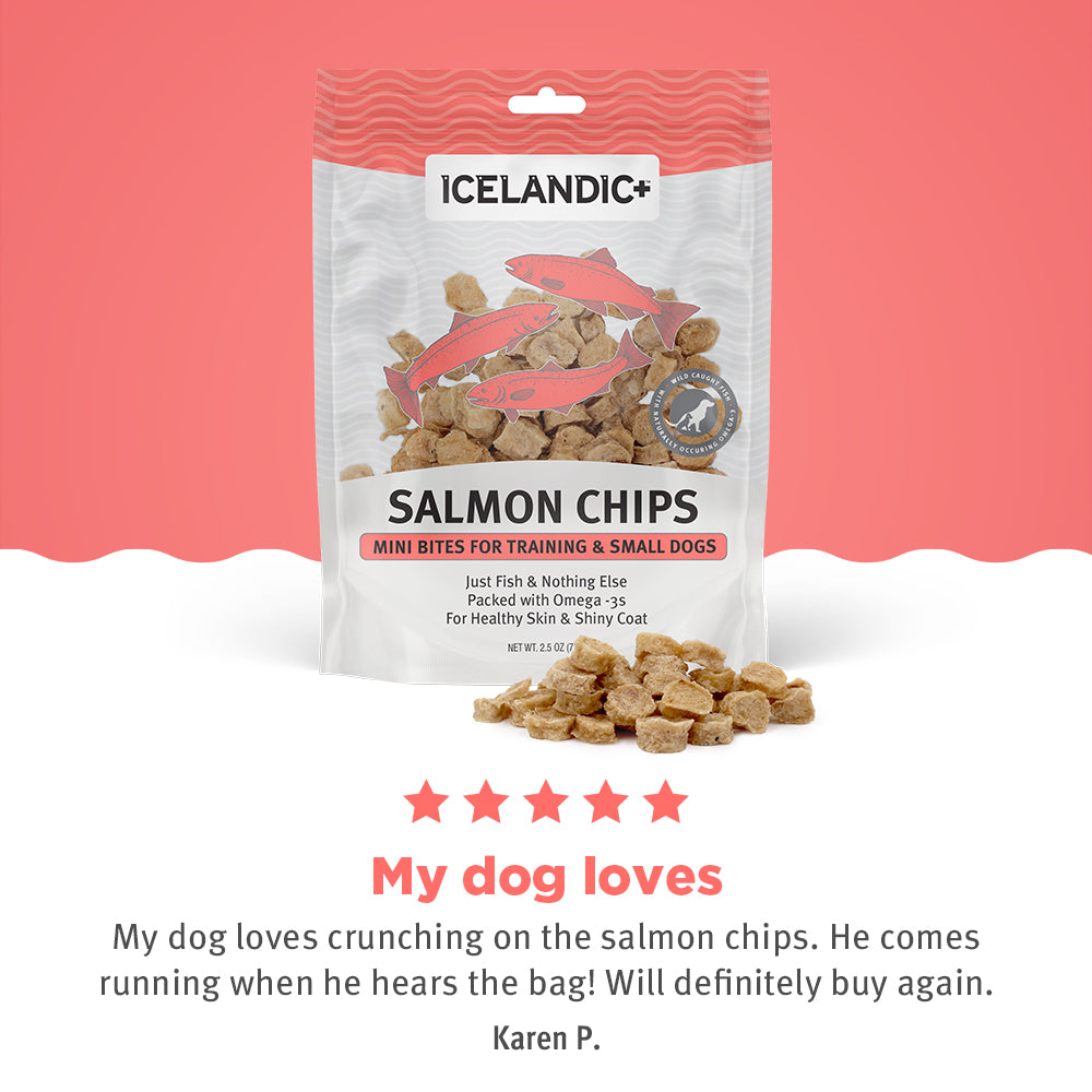 Mini Fish Clips Salmon Mini Fish Chips Dog Treats – Icelandic+