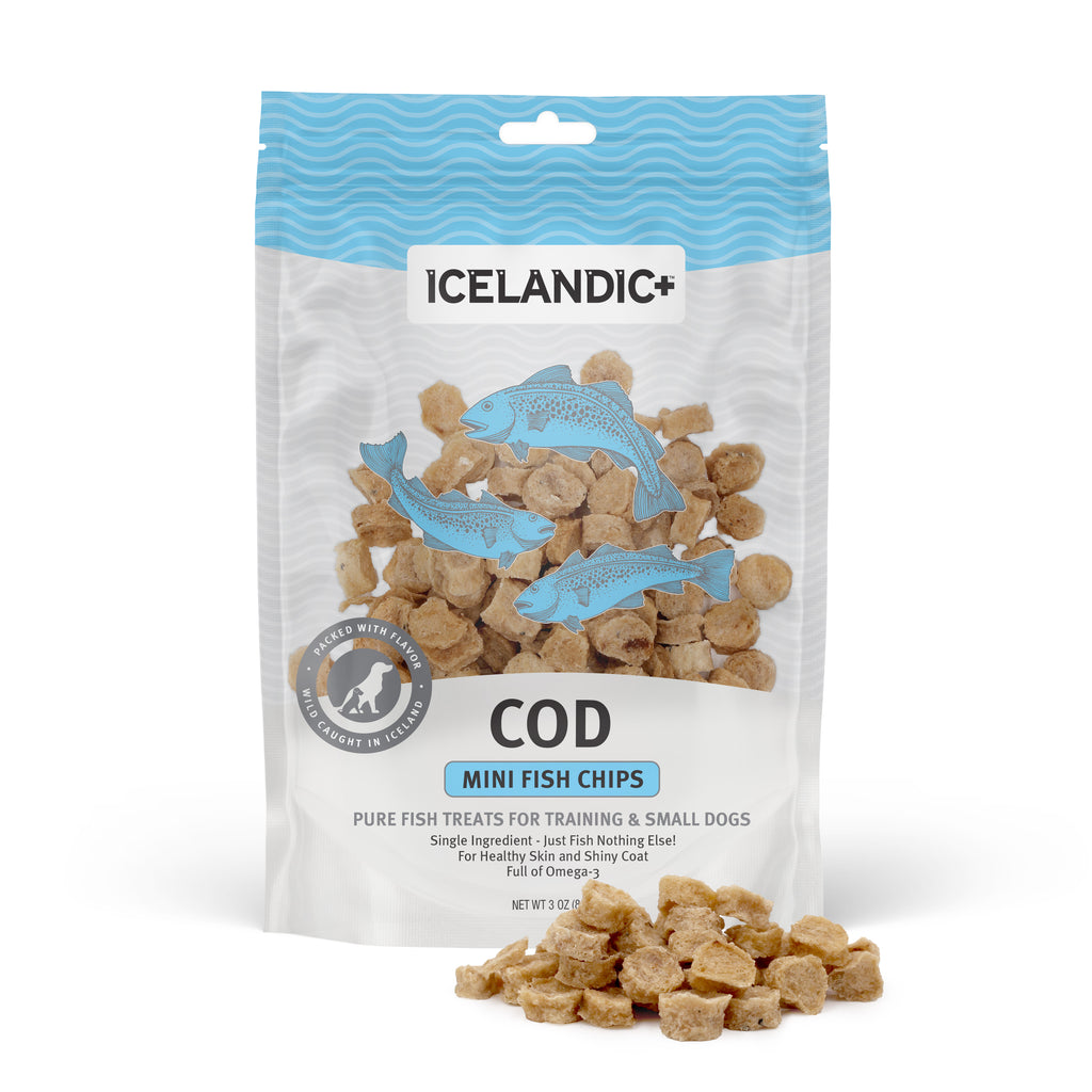 Icelandic+ Mini Cod Fish Chip Treats for Training & Small Dogs 3.0-oz Bag - Icelandic+