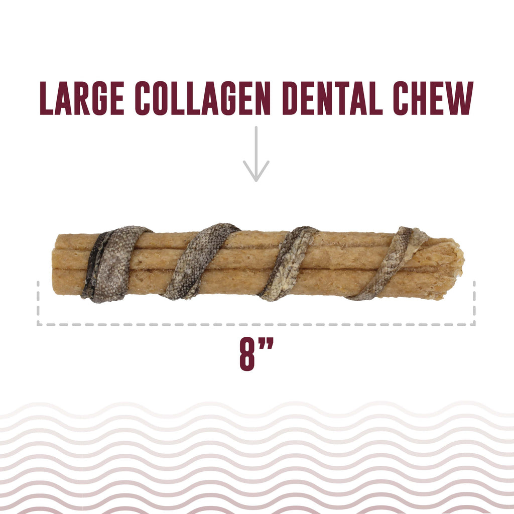 Icelandic+ Beef Collagen Dental Chews 8". Medium to Large Dogs. Light Chewers.