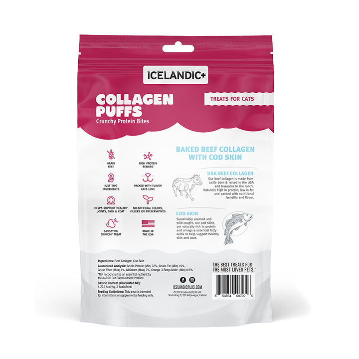 Back of Cat Collagen Puffs Cod Skin Bag 
